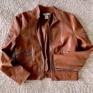 KORS Michael Kors Vintage Leather Jacket in wonderful condition chestnut brown